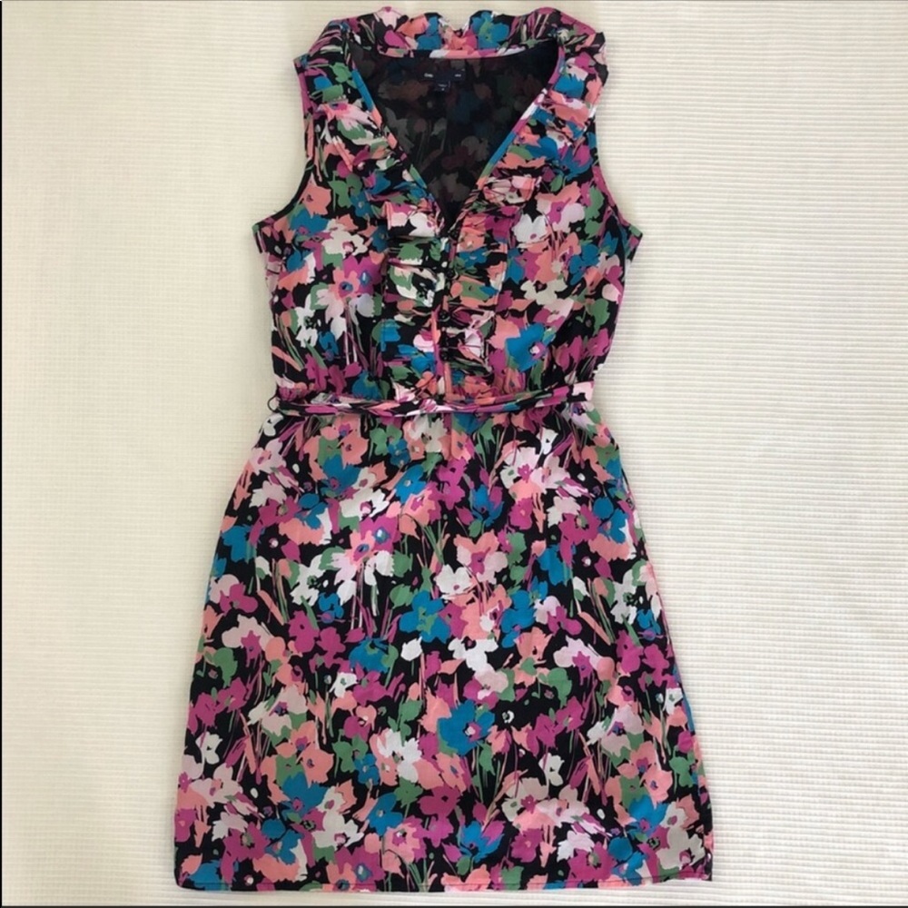 GAP Sleeveless Floral Ruffle Dress